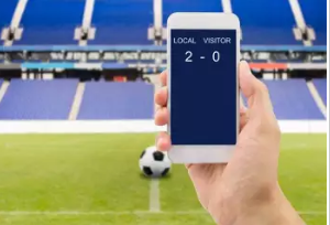 checking score of the football game in a phone